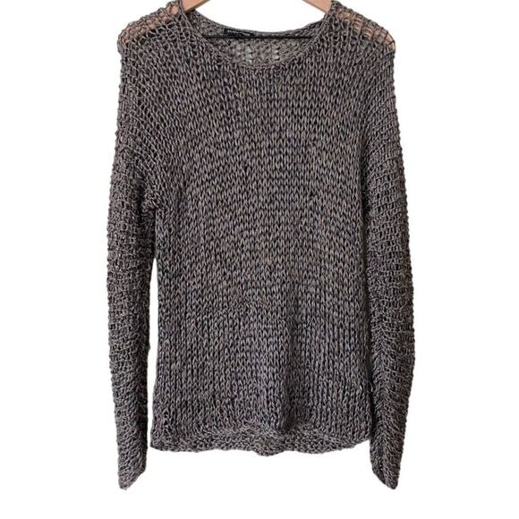 Eileen Fisher Sweater Small Alpaca Blend Open Knit Gray - Picture 1 of 9